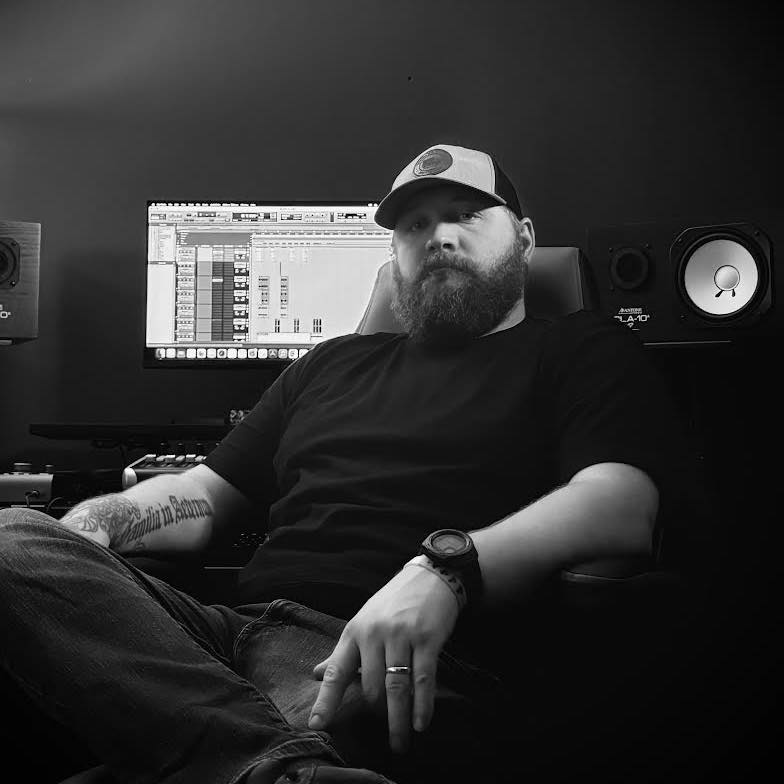 Brian Price at his mixing console in Pennsylvania